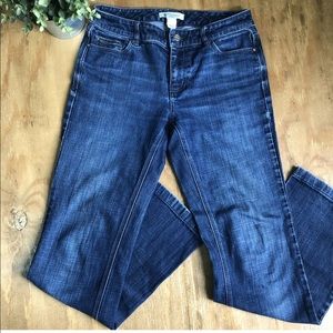 White House Black Market Flare Leg Dark Denim Jean